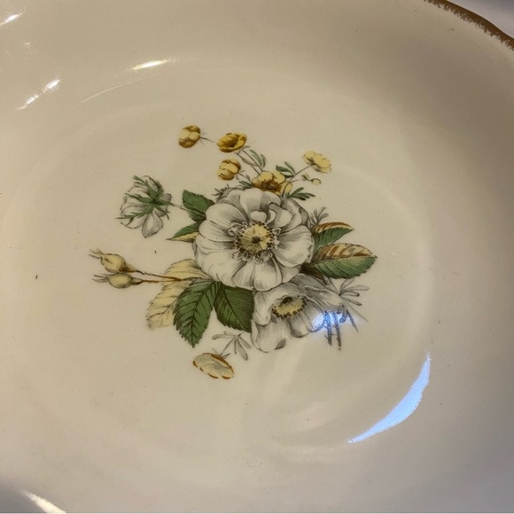 Single Replacement Canonsburg Plate - 7 3/8" Royal Wilton Magnolia 22k Gold Rim - Picture 3 of 9